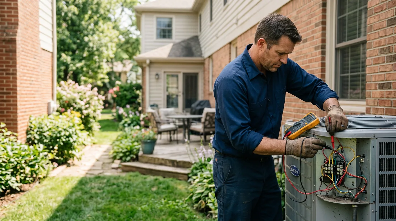 HVAC technician working near Tonganoxie, KS